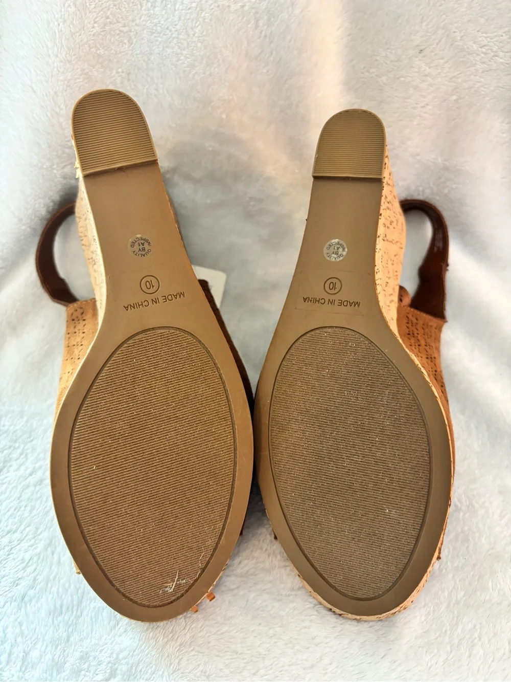 A.N.A Open-Toe Laser-Cut Wedge Sandals